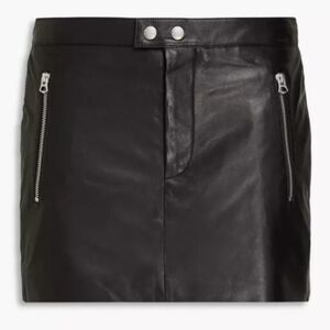 Rag & Bone NWT Nora Leather High waisted Black Moto Mini Skirt 8 $595